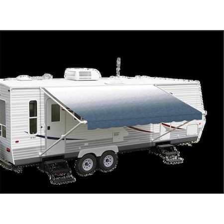 Whole-In-One Springless Patio Awning Vinyl Roller Assembly, White & Black Shale Fade - 16 ft. WH2438887